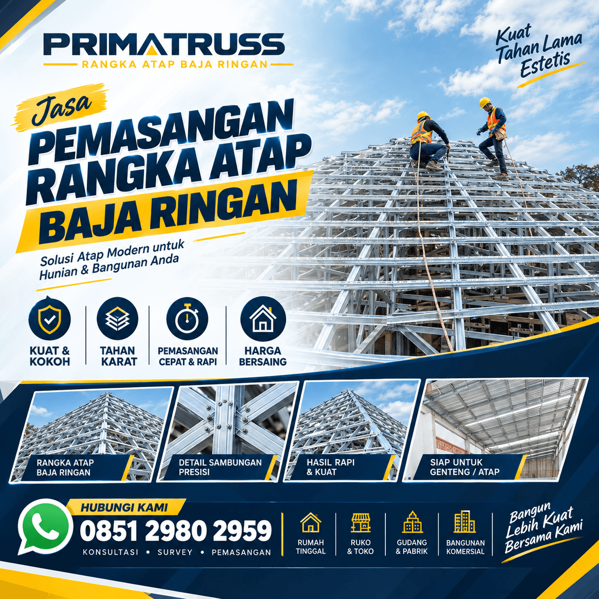 Foto produk Jasa Pemasangan Rangka Atap Baja Ringan – PRIMA TRUSS Serang & Cilegon