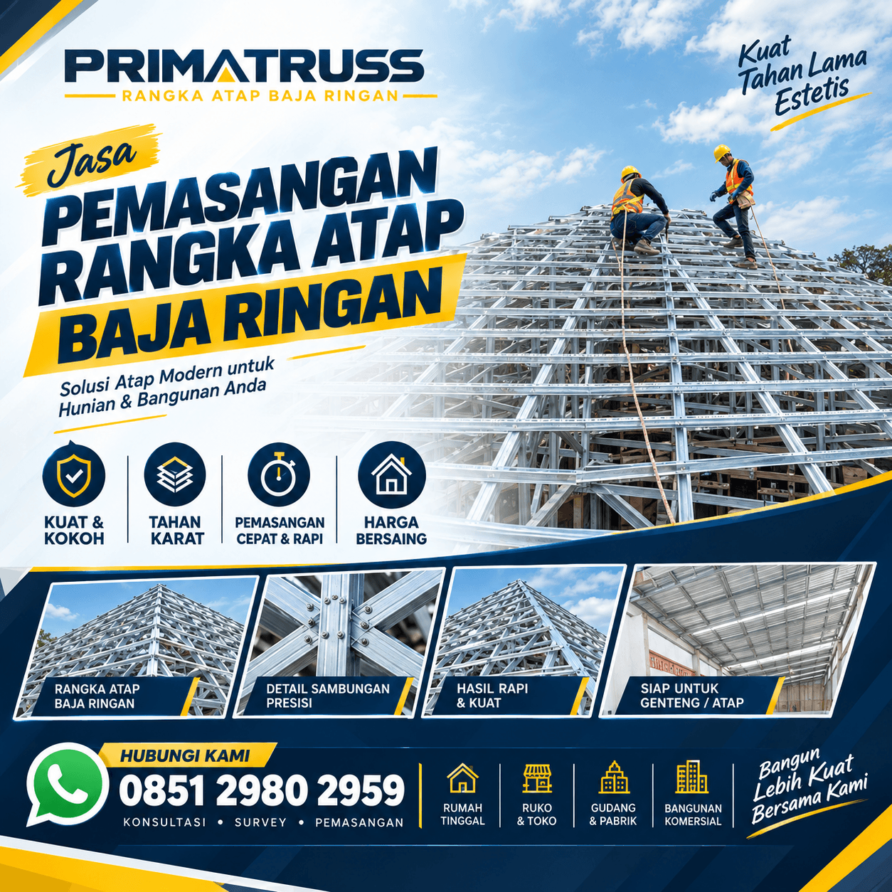 Foto produk Jasa Pemasangan Rangka Atap Baja Ringan – PRIMA TRUSS Serang & Cilegon
